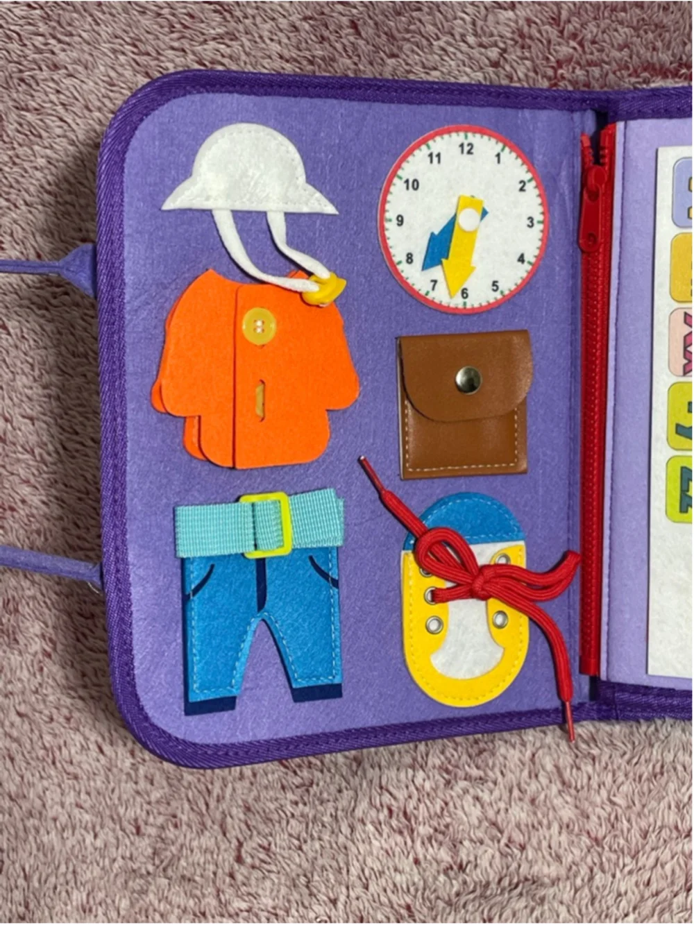 Girls Winblo toddler Montessori Learning Busy Board Purple